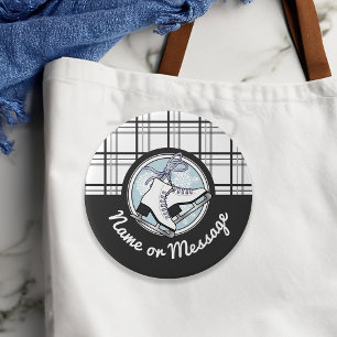 Bóton Redondo 7.62cm Patinação de gelo Moderna do Tartan Personalizada