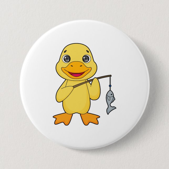 Bóton Redondo 7.62cm Pato Pesca Pescado (Frente)