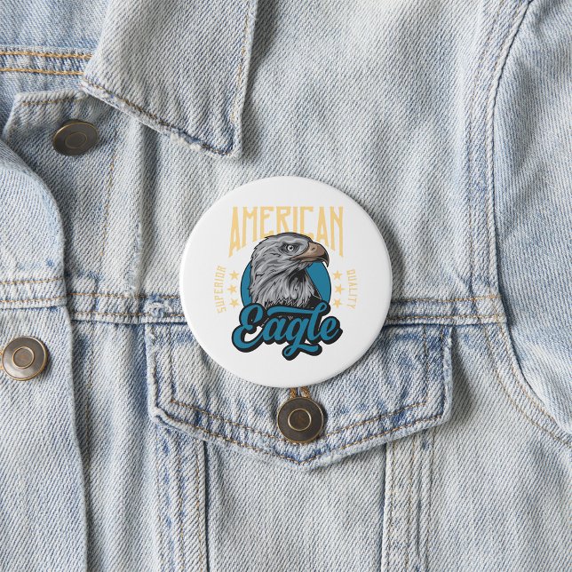 Bóton Redondo 7.62cm Patriótico de Alta Qualidade de Águia Americana (Criador carregado)