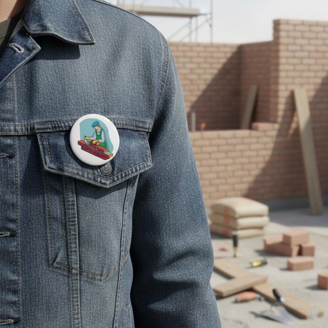 Bóton Redondo 7.62cm Pedeiro no Trabalho (Criador carregado)