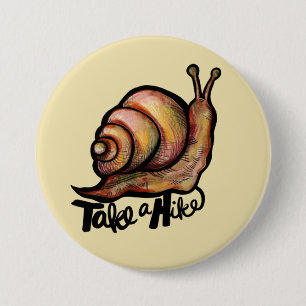 Bóton Redondo 7.62cm Peguem um Caracol de Caminho Cortado Caracóis de C