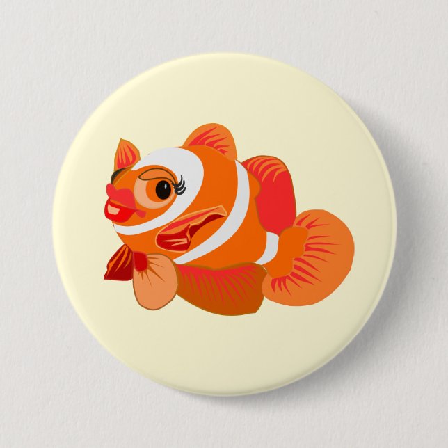 Bóton Redondo 7.62cm Peixe Laranja Pequeno (Frente)