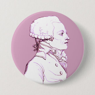 Bóton Redondo 7.62cm Perfil Robespierre em Rosa