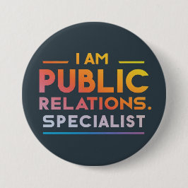 Bóton Redondo 7.62cm Personalizável sou especialista em relações públic