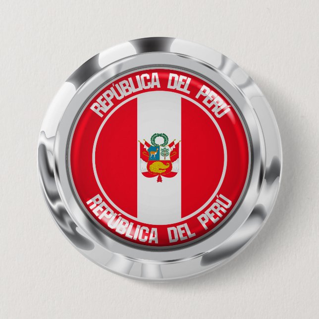Bóton Redondo 7.62cm Peru Round Emblem (Frente)
