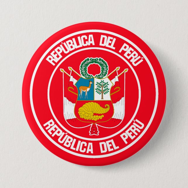 Bóton Redondo 7.62cm Peru Round Emblem (Frente)