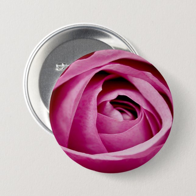 Bóton Redondo 7.62cm Petais internas da Rosa Bud (Frente & Verso)