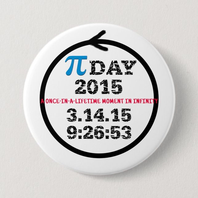 Bóton Redondo 7.62cm Pi Day 2015 — botão de celebração (Frente)