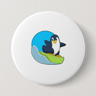 Bóton Redondo 7.62cm Pinguim como Snowboarder com Sonowboard.PNG