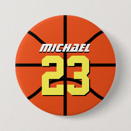 Bóton Redondo 7.62cm Pino do Botão da Equipe de Esporte de Basquete Lar