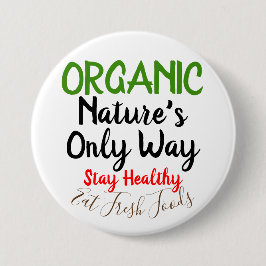 Bóton Redondo 7.62cm Pinos De Botões Redondos De Comidas Frescas Orgâni