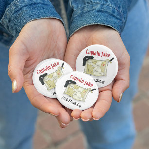 Bóton Redondo 7.62cm Pirate Map Cute Personalizado Diversão Personaliz