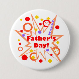 Bóton Redondo 7.62cm Pista de Dia de os pais Feliz