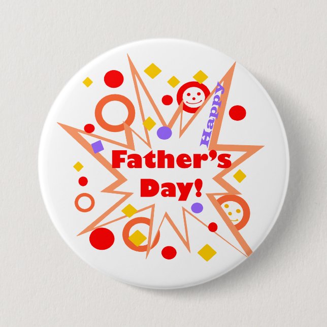 Bóton Redondo 7.62cm Pista de Dia de os pais Feliz (Frente)