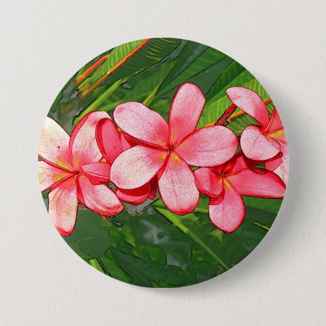 Bóton Redondo 7.62cm Plumeria (Frente)