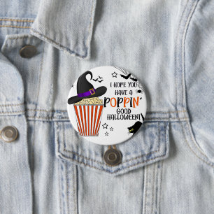 Bóton Redondo 7.62cm Popcorn trick or treat square sticker square paper