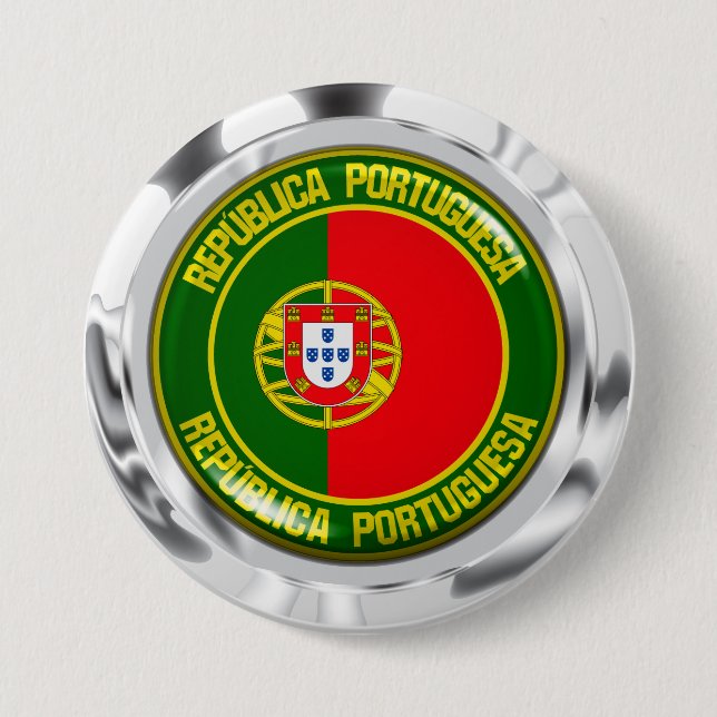 Bóton Redondo 7.62cm Portugal Round Emblem (Frente)