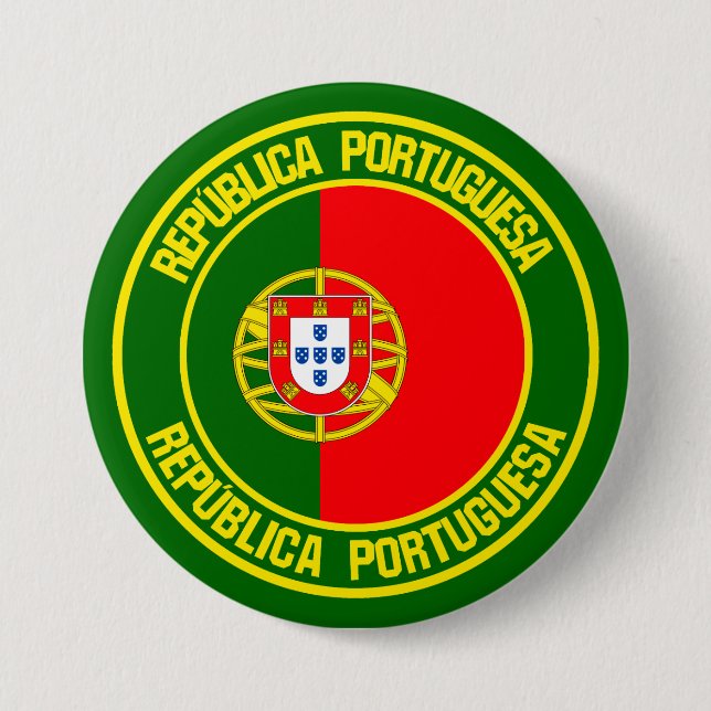 Bóton Redondo 7.62cm Portugal Round Emblem (Frente)