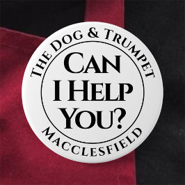 Bóton Redondo 7.62cm Posso Ajudá-Lo? Botão crachá