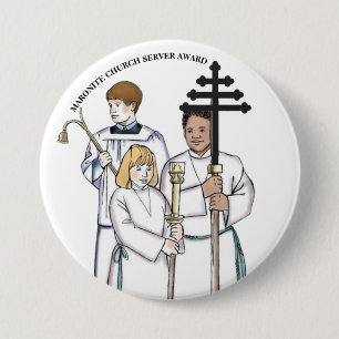 Bóton Redondo 7.62cm Prêmio do Servidor de Igreja Maronita