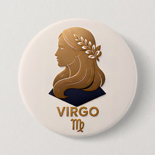 Bóton Redondo 7.62cm Presente de Astrologia Decoração Zodíaco de Virgem