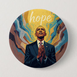 Bóton Redondo 7.62cm President Barack Obama and the Message of Hope