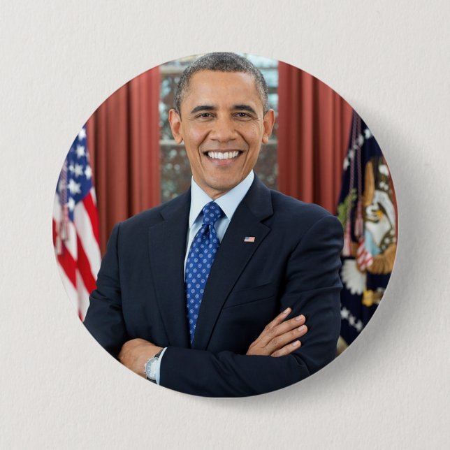 Bóton Redondo 7.62cm President Barack Obama Support Button (Frente)