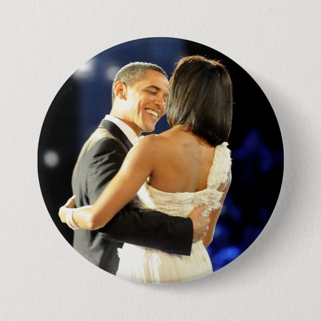 Bóton Redondo 7.62cm Presidente Barack & Michele Obama (Frente)