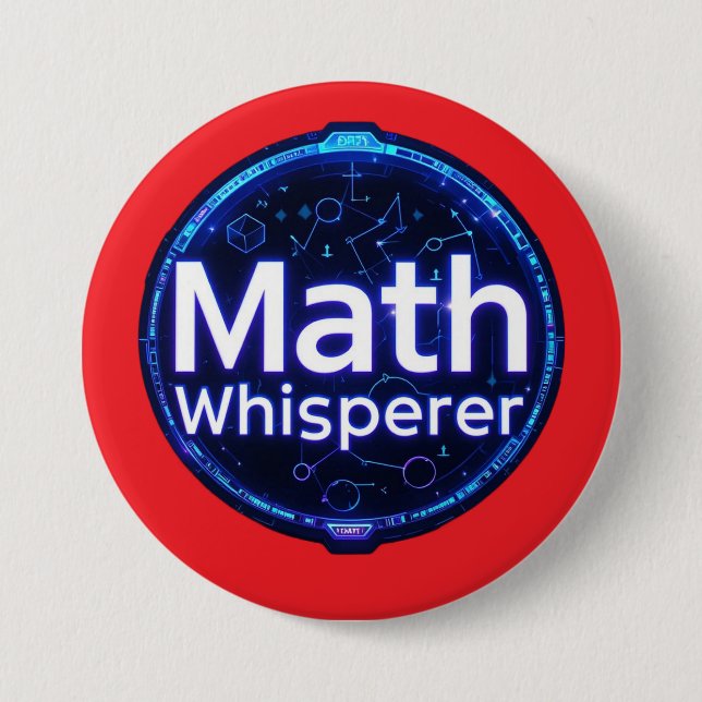 Bóton Redondo 7.62cm Professor de Matemática Mago da Matemática (Frente)