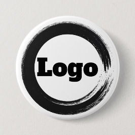 Bóton Redondo 7.62cm Promocional simples Logotipo preto Marca para pequ