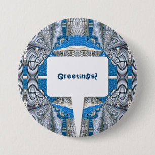 Bóton Redondo 7.62cm Psychedelic Fun Fractal Pattern & Text