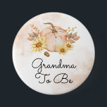 Bóton Redondo 7.62cm Pumpkin Girassóis Vovó para Chá de fraldas<br><div class="desc">Pumpkin Sunflower Avó para ser o botão Chá de fraldas. Itens correspondentes disponíveis.</div>