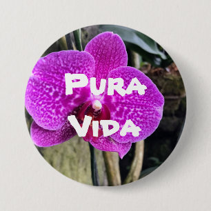 Bóton Redondo 7.62cm Pura Vida Button - Vista o espírito da Costa Rica
