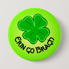 Bóton Redondo 7.62cm Quatro Folhas De Vestuário Sortudo De Shamrock Eri