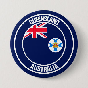 Bóton Redondo 7.62cm Queensland Round Emblem