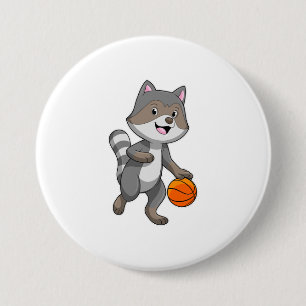 Bóton Redondo 7.62cm Racoon como jogador de basquetebol
