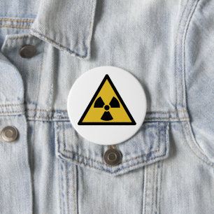 Bóton Redondo 7.62cm Radiation Warning Symbol (Radioactive Danger)