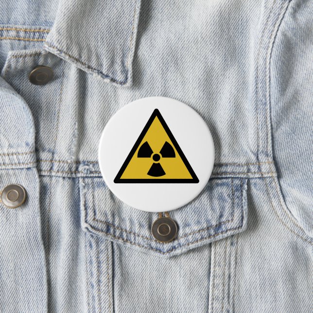 Bóton Redondo 7.62cm Radiation Warning Symbol (Radioactive Danger) (In Situ)