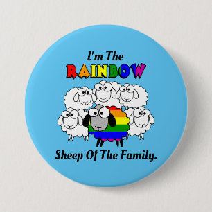 Bóton Redondo 7.62cm Rainbow Pride Sheep