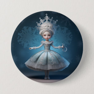 Bóton Redondo 7.62cm Rainha da Neve da Moda do Ballet Quebra-Nozes