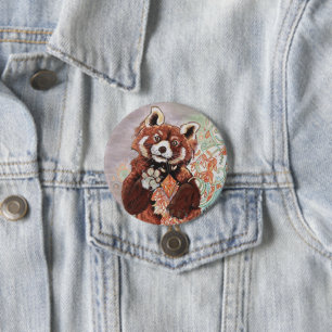 Bóton Redondo 7.62cm Red Panada Crystaline Vibes Art