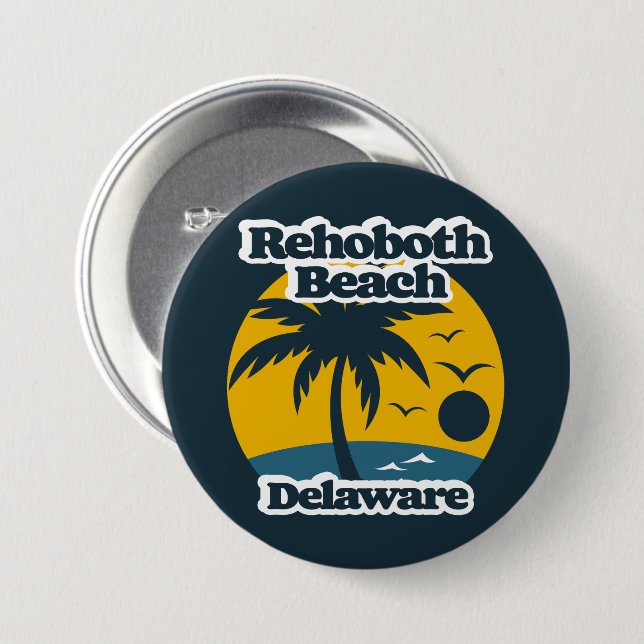 Bóton Redondo 7.62cm Rehoboth Beach Delaware (Frente & Verso)