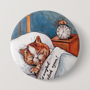 Bóton Redondo 7.62cm Relógio de alarme ruidoso, Louis Wain
