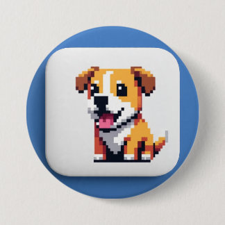 Bóton Redondo 7.62cm Renbow banana pup pop Dog on buttons patches 