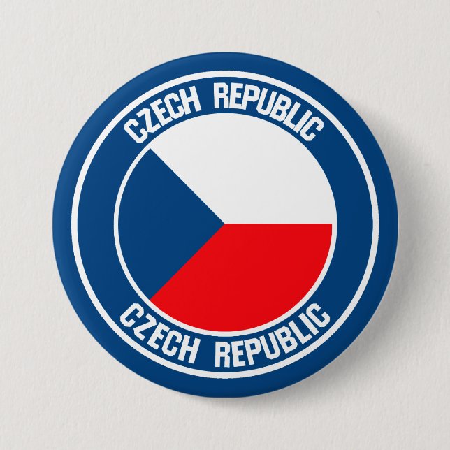 Bóton Redondo 7.62cm República Checa - Redonda de Emblem (Frente)