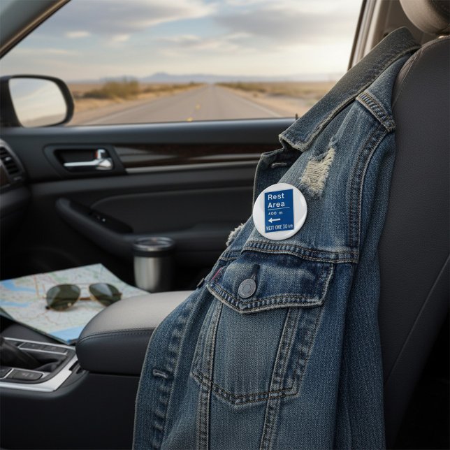 Bóton Redondo 7.62cm Rest Area 400m Sinal de Estrada Esquerda (Criador carregado)