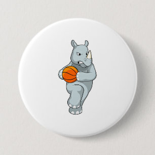 Bóton Redondo 7.62cm Rhino como jogador de basquetebol