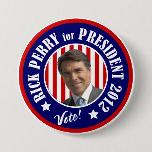 Bóton Redondo 7.62cm Rick Perry para Presidente 2012