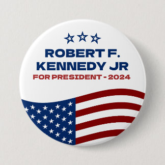 Bóton Redondo 7.62cm Robert F Kennedey Jr para o Presidente 2024