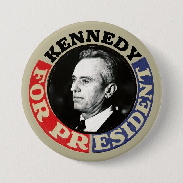 Bóton Redondo 7.62cm Robert F. Kennedy Jr. para Presidente (Frente)